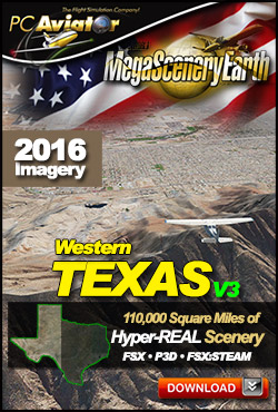 Mega Scenery Earth Version 3, Texas V3 (Western) (Download version) DL-MSEV3-TXW