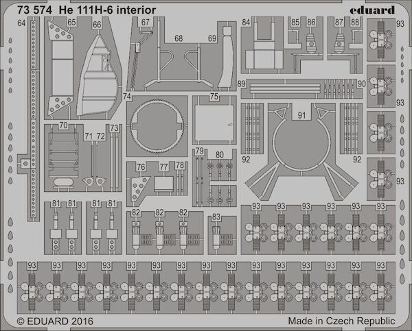Detailset Heinkel He111H-6 Interior (Airfix) E73-574
