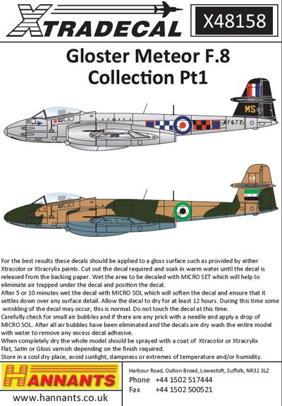 Gloster Meteor F.8 Collection Pt 1 X48158