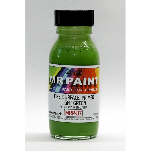 MR. Paint Fine surface Primer for Plastic, Metal, Wood and Resin - Light green mrp-87