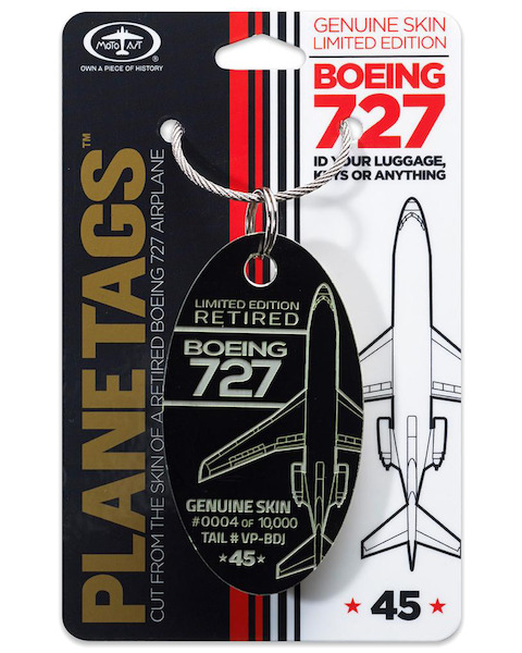 Keychain made of real aircraft skin: Boeing 727 VP-BDJ Trump 727 VP-BDJ