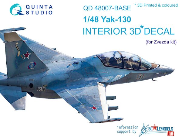 Yakovlev Yak130 Interior 3D Decal for Zvezda QD48007-Base