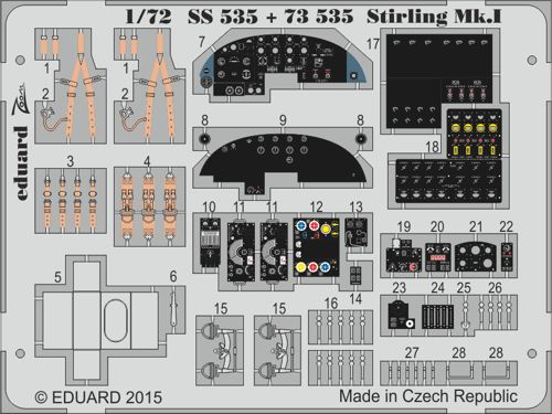 Detailset Short Stirling MK1 Interior (Italeri) E73-535