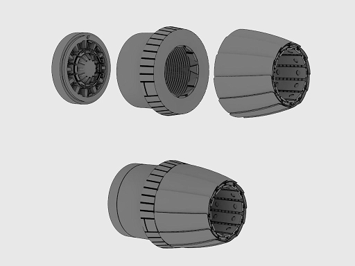 F/A18E/F Super Hornet Engine Nozzle set (Revell) AS72111