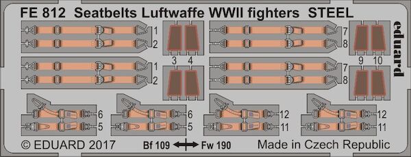 Detailset Seatbelts Luftwaffe WWII Fighters - STEEL- FE812