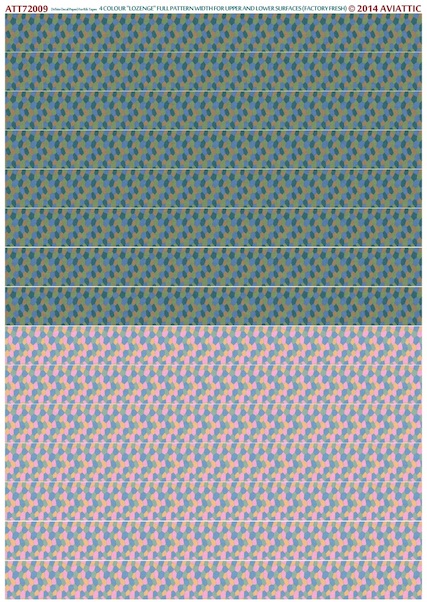 German Lozenge 4 colours full pattern wide for upper and lower surfaces - Factory Fresh ATT72009