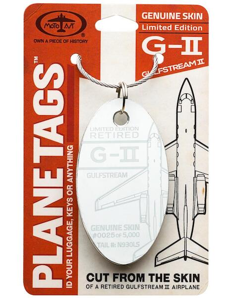 Keychain made of real aircraft skin: Gulfstream II N930LS N930LS