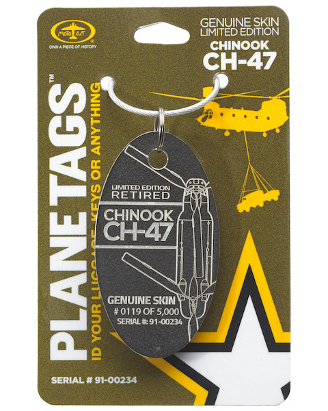 Keychain made of real aircraft skin: CH-47 Chinook 91-00234 CH-47 91-00234