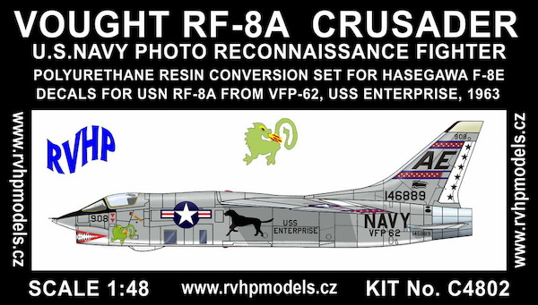 Vought RF8A Crusader (for Hasegawa F-8E) (USN VFP-62, USS Enterprise) C4802