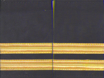 Set of two 2 gold bar Epaulettes with black background. ( 13 mm bar)  2BARGOLD
