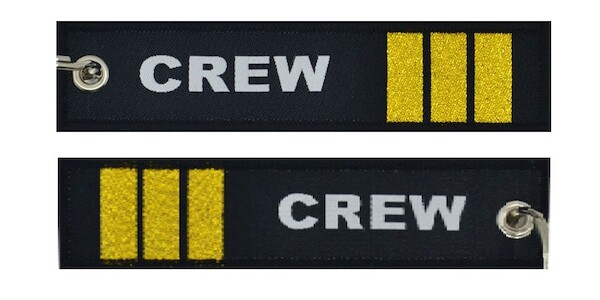 Keyholder with CREW and 3 gold bars on both sides KEY-CREW-3BAR