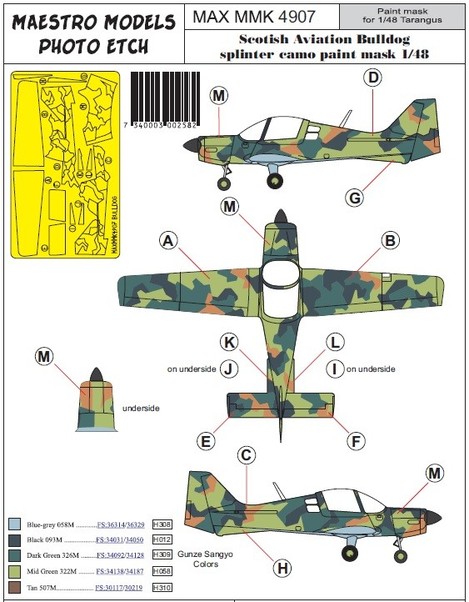 TARANGUS 1/48 écossais-AVIATION T.1 Bulldog # 48006 TARANGUS 1/48 écossais-AVIATION T.1 Bulldog # 48006