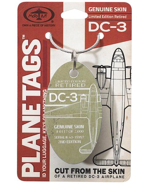 Keychain made of real aircraft skin: DC-3 43-15957 0642872451667