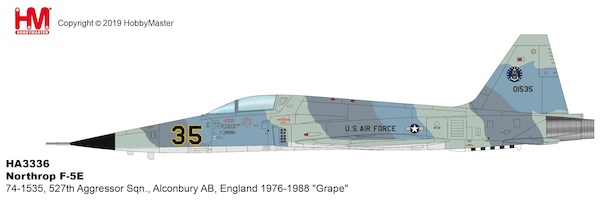 Northrop F-5E Tiger USAF 74-1535, 527th Aggressor Sqn., Alconbury AB, England 1976-1988
