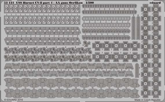 Detailset USS Hornet CV8 Part 4 - oerlikon AA (Merit) E53-131