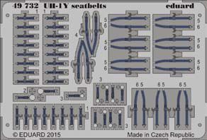 Detailset UH1Y Seatbelts (Kitty Hawk) E49-732