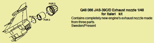SAAB JAS39C/D Gripen Exhaust Nozzle (Italeri) CMK-Q48066