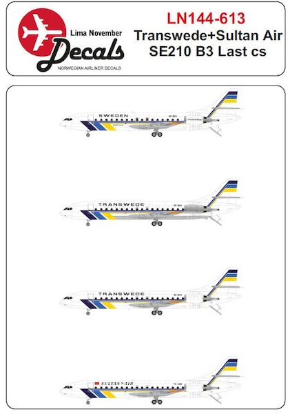 SE210 Caravelle 10B3 (Transwede new cs + Sultan Air) LN144-613
