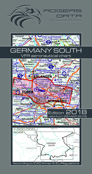 VFR aeronautical chart Germany South 2018 ROGERS-GERM-S