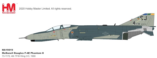 McDonnell Douglas F4E Phantom II 73-1172, 4th TFW Wing CO, 1990 HA19019