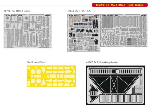 Detailset Messerschmitt Me410A-1(Meng) BIG49101