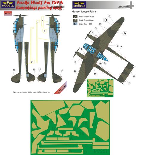 Focke Wulf FW189A Camouflage Painting Mask LFM7251
