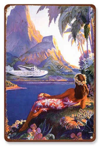 Fly to the South Seas Isles Hawaiian Vintage metal poster metal sign MTSA276V