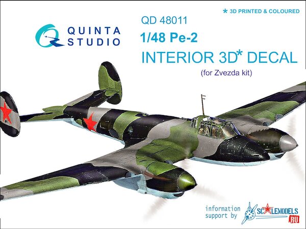 Petlyakov Pe2 Interior 3D Decal for Zvezda QD48011