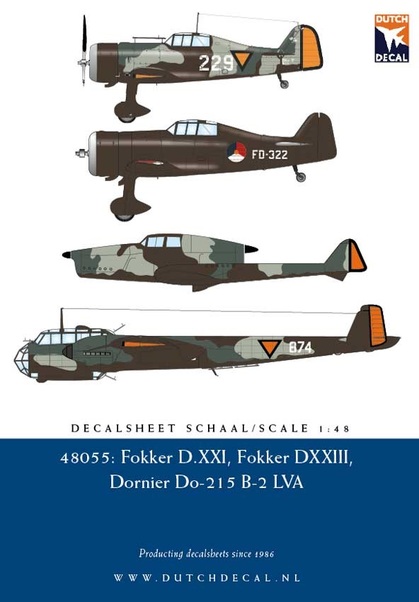 Fokker DXXI, Fokker DXXIII, Dornier Do215 (LAST STOCK) DD48055