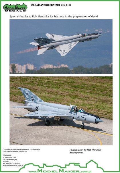 Modernized Croatian MiG21 Fishbeds MMD-72043