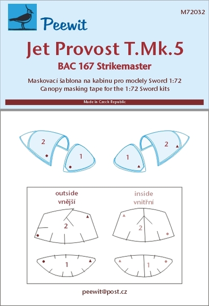 Jet Provost MK5, Strikemaster Canopy masking (Sword Models) M72032