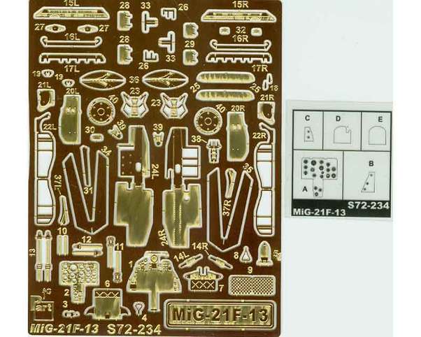 Detailset Mikoyan MiG21F-13 Fishbed (Revell) S72-234