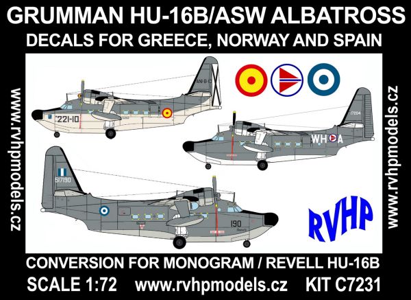 Grumman HU-16B Albatross ASW (Greece, Norway, Spain) for Revell/Monogram C7231