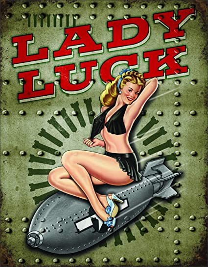 Lady Luck Pin up metal poster YD2358F