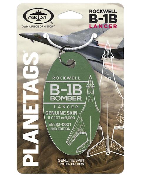 Keychain made of real aircraft skin: B-1B 82-0001 B-1B 82-0001 green