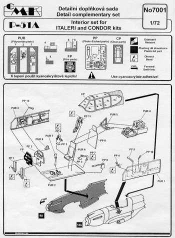 P51A Mustang Interior set (Italeri/Condor) CMKA7001