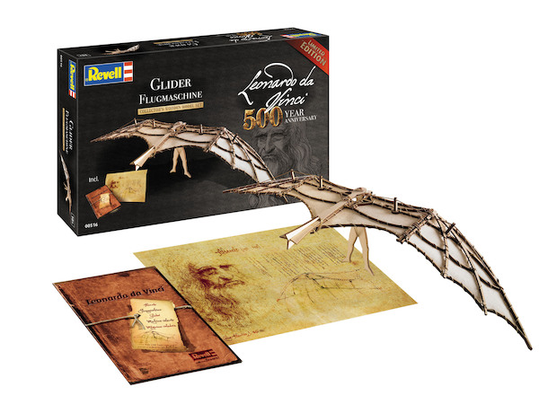 Leonardo da Vinci 500 years: Glider, Wooden kit with authentic moving parts 00516