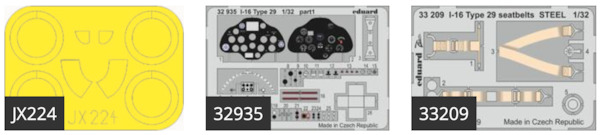 Detailset Polikarpov I-16 type 29 (ICM, Revell) BIG3396