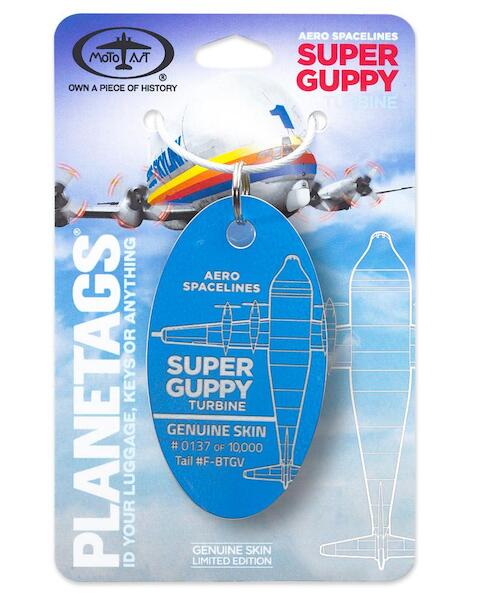 Keychain made of real aircraft skin: Aero Spacelines Super Guppy F-BTGV (blue) PT-Super Guppy Blue