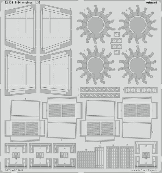 Detailset B24 Liberator Engines (Hobby Boss) E32-438