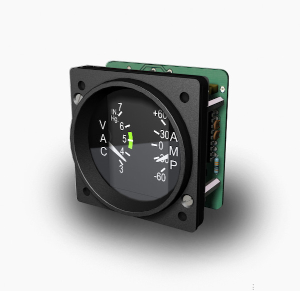 Small Vacuum/amp dual needle gauge (GSA-055 usb interfase required) GSA-051