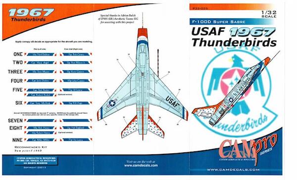 F100D Super Sabre (USAF Thunderbirds 1967) CAMP32-025