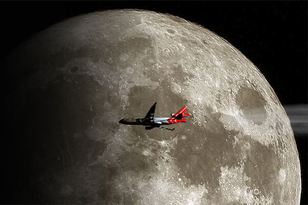 Martinair Cargo McDonnell Douglas MD-11 in moonlight - metal poster metal sign