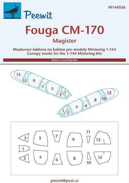 Fouga CM170 Magister Cockpit Mask (Miniwings) M144036