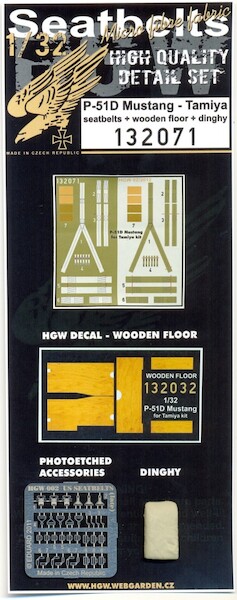P51 Mustang Seatbelts, wooden floor and Dingy (Tamiya) HGW132071