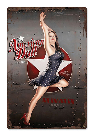 American Doll Metal Sign - pin up PTS-EC001