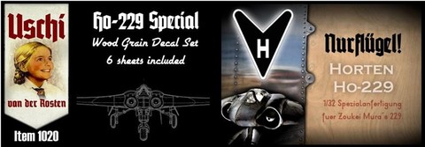 Horten Ho229 Special, Woodgrain decal set ( 6 sheets included) for Soukei Mura USCHI1020