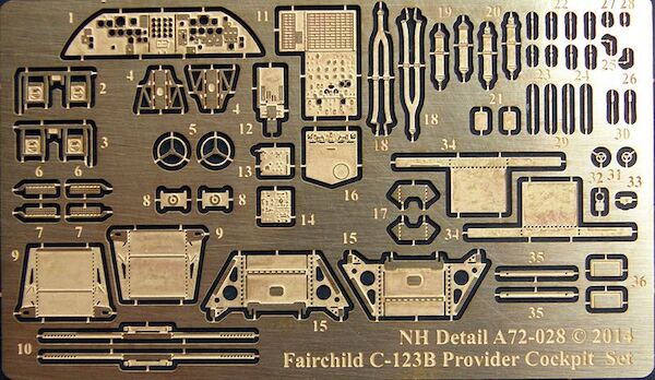 Fairchild C123B Provider Cockpit Detail set (Roden) A72-028