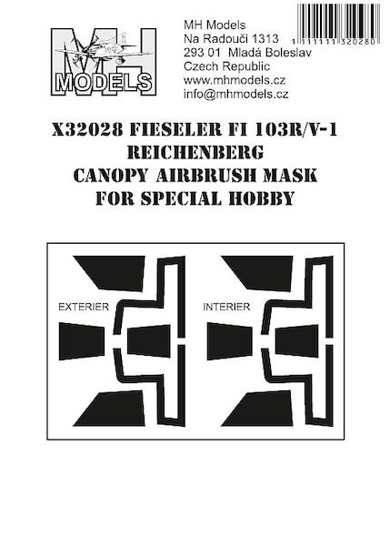 Fieseler Fi103R/V1 Reichenberg canopy Airbrush Masks for Special Hobby X32028