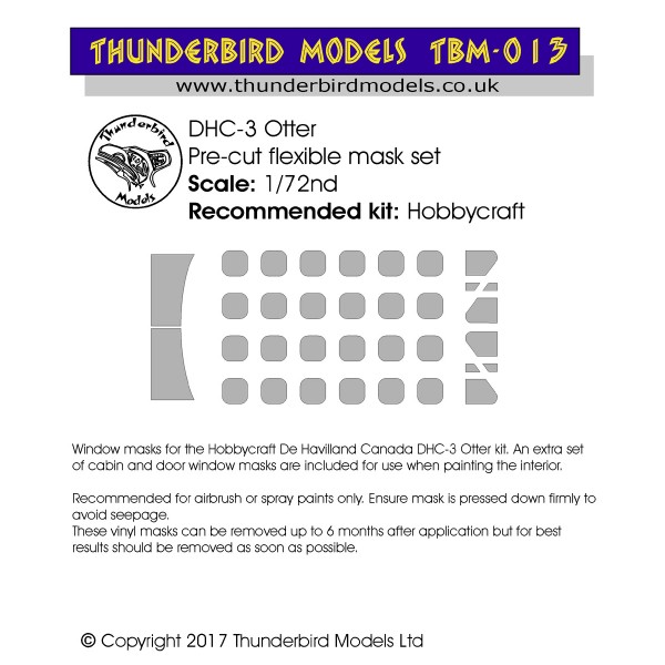 DHC3 Otter paint masks (Hobbycraft) TBM-013